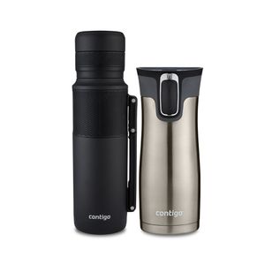 Kit Mug Contigo West Loop Stainless Steel 473 ml y Termo Contigo Black 1200ml