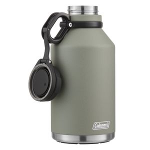 Coleman Growler, de Acero Inoxidable, Diseño con Doble Pared, Tapa con Correa, Verde, 1900 ml