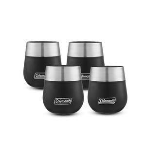 Kit de 4 Vasos Negros Coleman Claret, para Vino, de Acero Inoxidable 384 ml