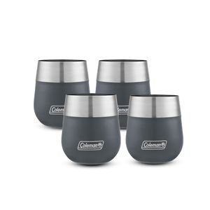 Kit de  4 Vasos Slate Coleman Claret, para Vino, de Acero Inoxidable 384 ml
