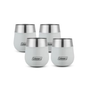 Kit de  4 Vasos Blancos Coleman Claret, para Vino, de Acero Inoxidable 384 ml