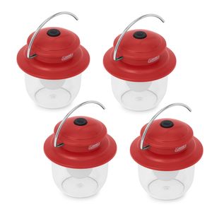 Kit de 4 Linternas LED de Camping Colgantes, de color Rojo,  300 Lumenes