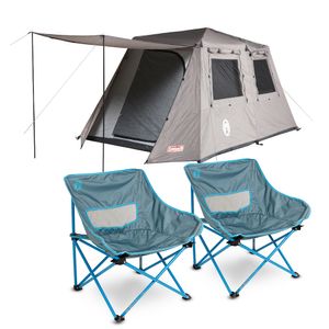 Kit Carpa Instant Up 8P Fulll Fly Coleman y 2 Sillas Coleman Kickback breeze azul