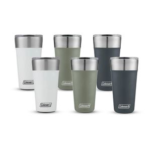 Kit 2 Vasos Cerveceros Coleman  Brew Slate 600 ml, 2 Vasos Cerveceros Brew Verdes 600 ml y 2 Vasos Cerveceros Brew Blancos 600 ml