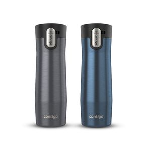 Kit 2 termal Contigo West Loop 591ml Transparent Blueberry + Transparent Sake