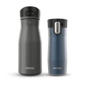 Kit  termal Contigo West Loop 591 ml Crystal Blueberry + Botella Contigo Jackson 946 ml Sake
